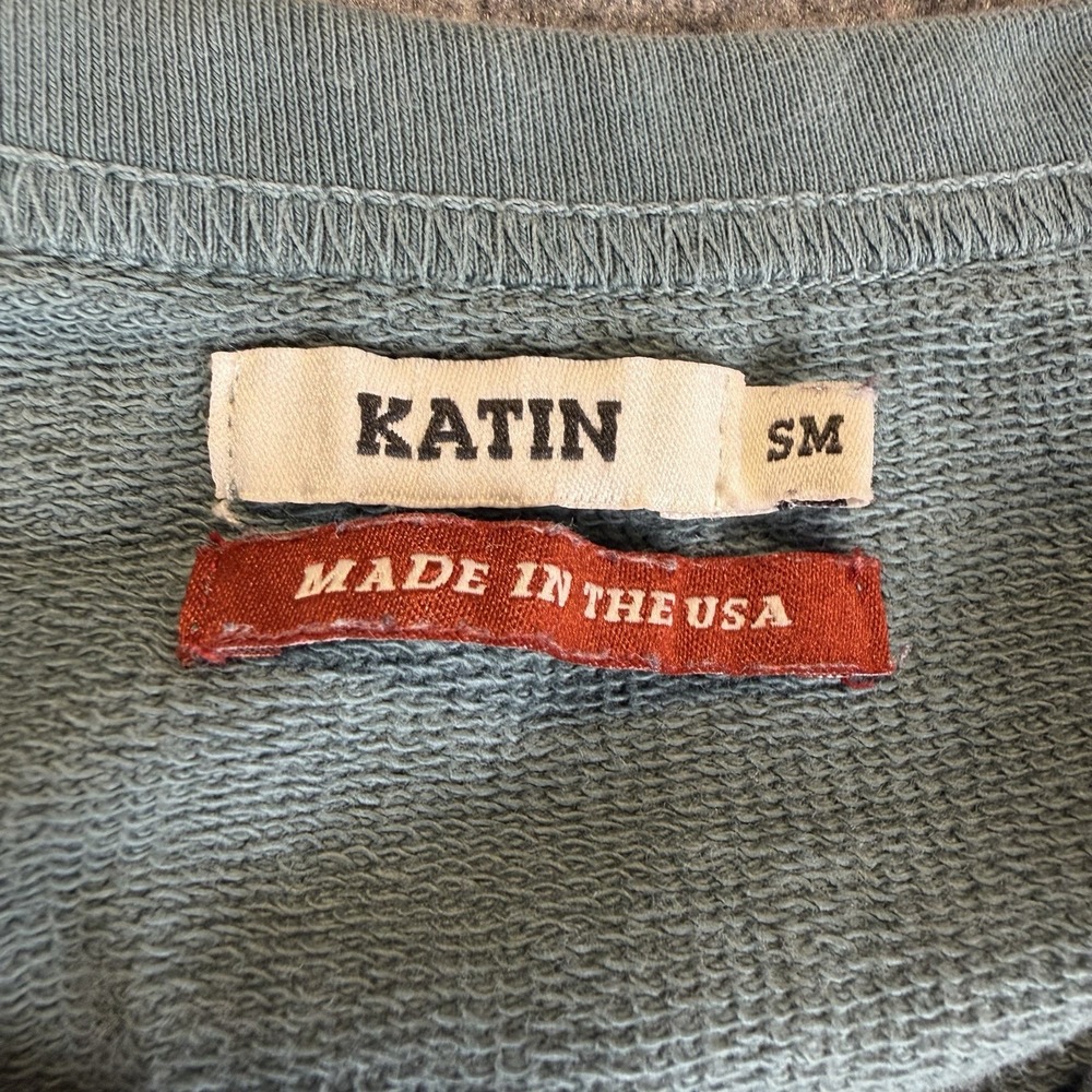 Katin Sweatshirt Men Small S Made in USA American Tradition Graphic Sage Green - Picture 2 of 7